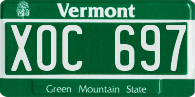 VT license plate XOC697