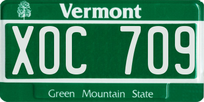 VT license plate XOC709