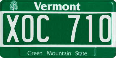 VT license plate XOC710