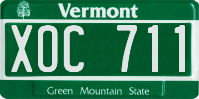 VT license plate XOC711
