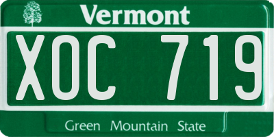 VT license plate XOC719