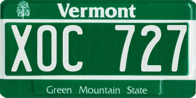 VT license plate XOC727