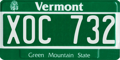 VT license plate XOC732