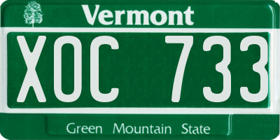VT license plate XOC733