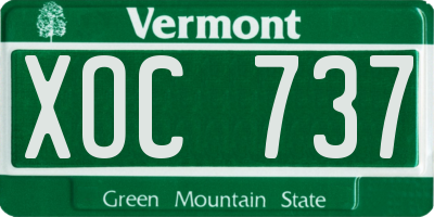 VT license plate XOC737