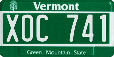 VT license plate XOC741