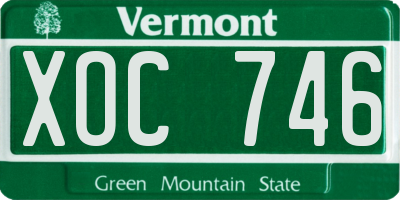 VT license plate XOC746
