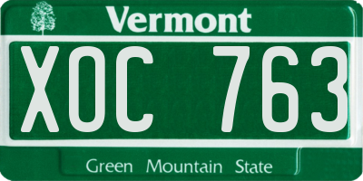 VT license plate XOC763