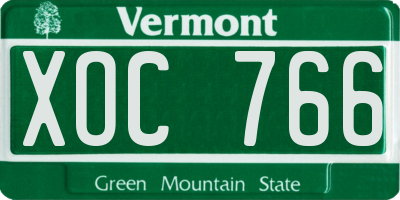 VT license plate XOC766