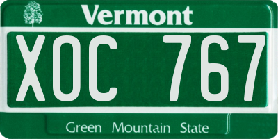 VT license plate XOC767