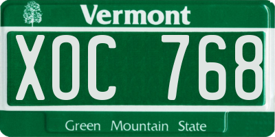 VT license plate XOC768