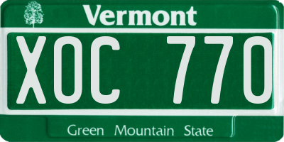 VT license plate XOC770