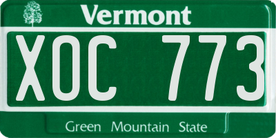VT license plate XOC773