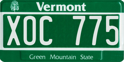 VT license plate XOC775