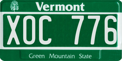 VT license plate XOC776
