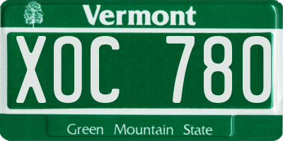 VT license plate XOC780
