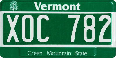 VT license plate XOC782
