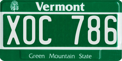 VT license plate XOC786
