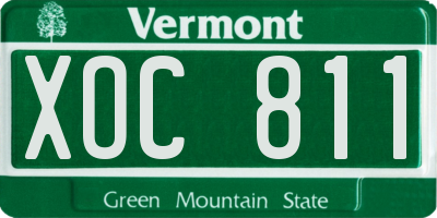 VT license plate XOC811