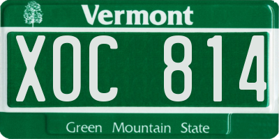 VT license plate XOC814