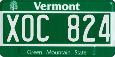 VT license plate XOC824