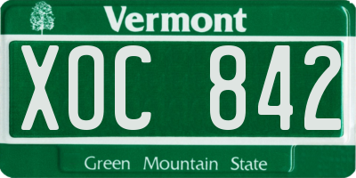 VT license plate XOC842