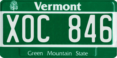 VT license plate XOC846