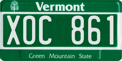 VT license plate XOC861