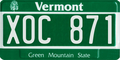 VT license plate XOC871