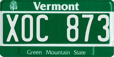 VT license plate XOC873