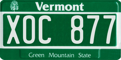 VT license plate XOC877