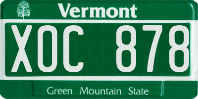 VT license plate XOC878