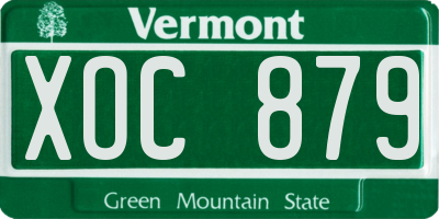 VT license plate XOC879