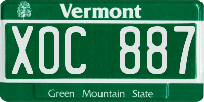 VT license plate XOC887