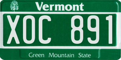 VT license plate XOC891
