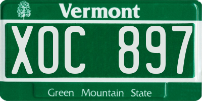 VT license plate XOC897