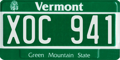 VT license plate XOC941