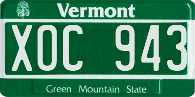 VT license plate XOC943