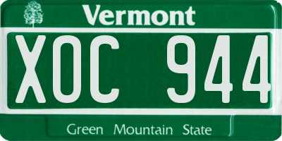 VT license plate XOC944