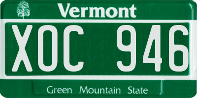 VT license plate XOC946