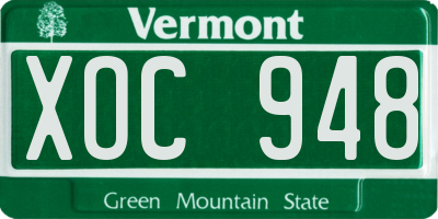 VT license plate XOC948