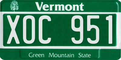VT license plate XOC951