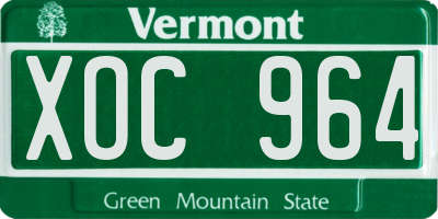 VT license plate XOC964