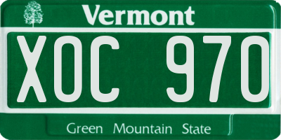 VT license plate XOC970