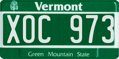 VT license plate XOC973