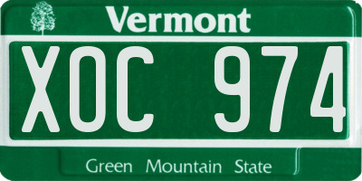 VT license plate XOC974