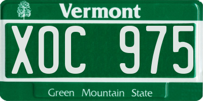 VT license plate XOC975