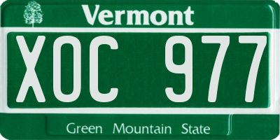 VT license plate XOC977