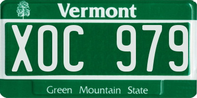 VT license plate XOC979