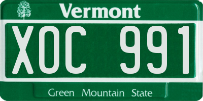 VT license plate XOC991